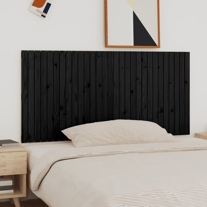 sengegavl 185x3x90 cm massivt fyrretræ sort