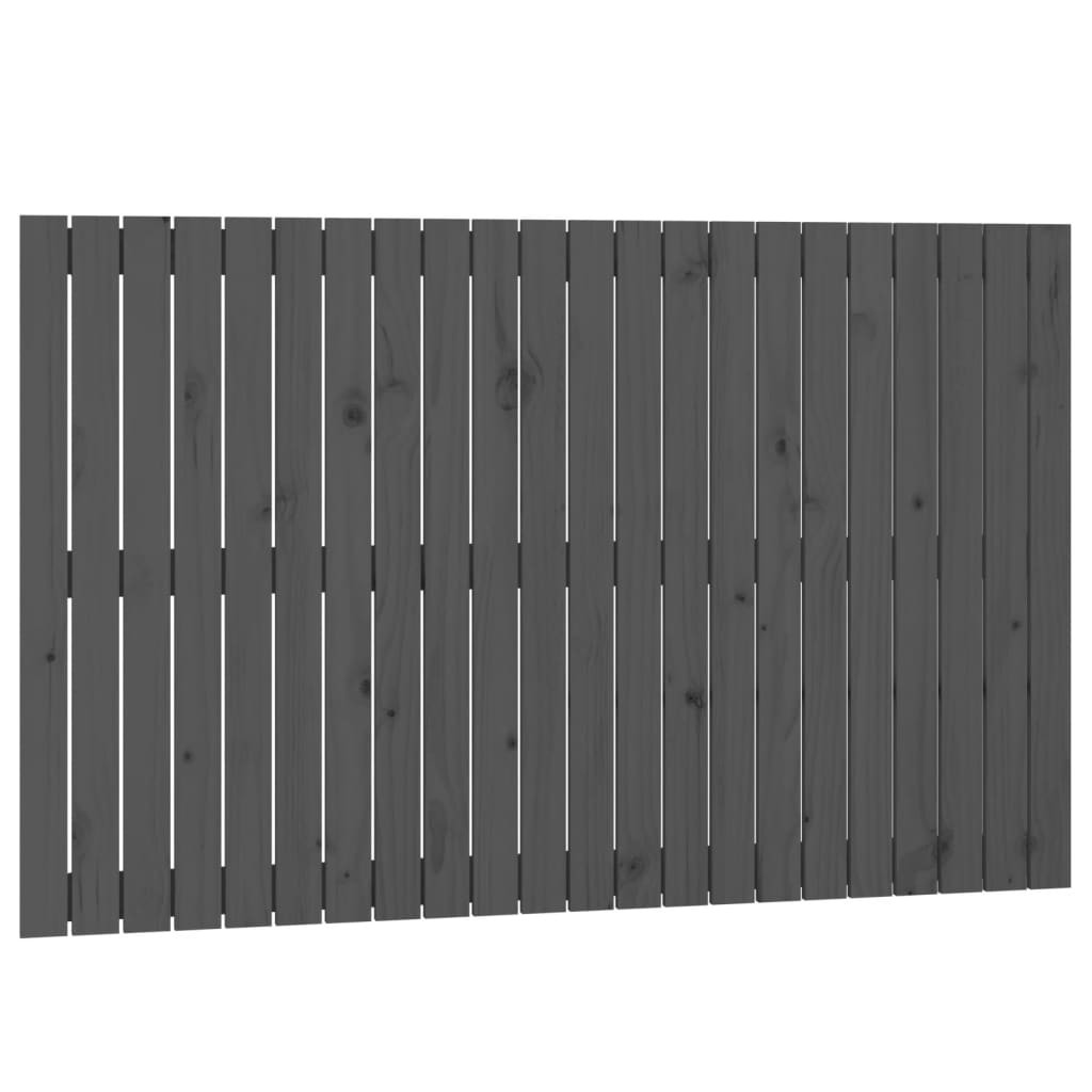 sengegavl 140x3x90 cm massivt fyrretræ grå