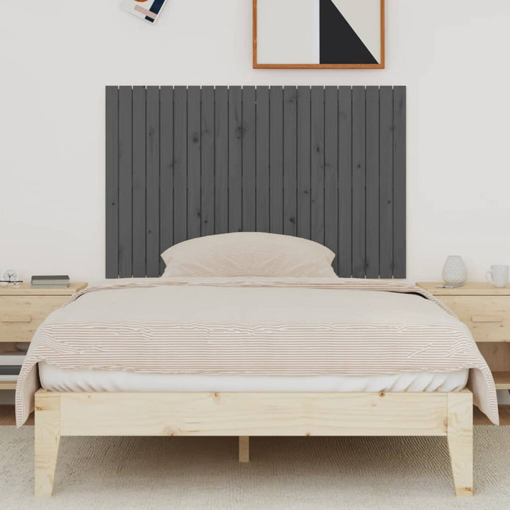 sengegavl 140x3x90 cm massivt fyrretræ grå