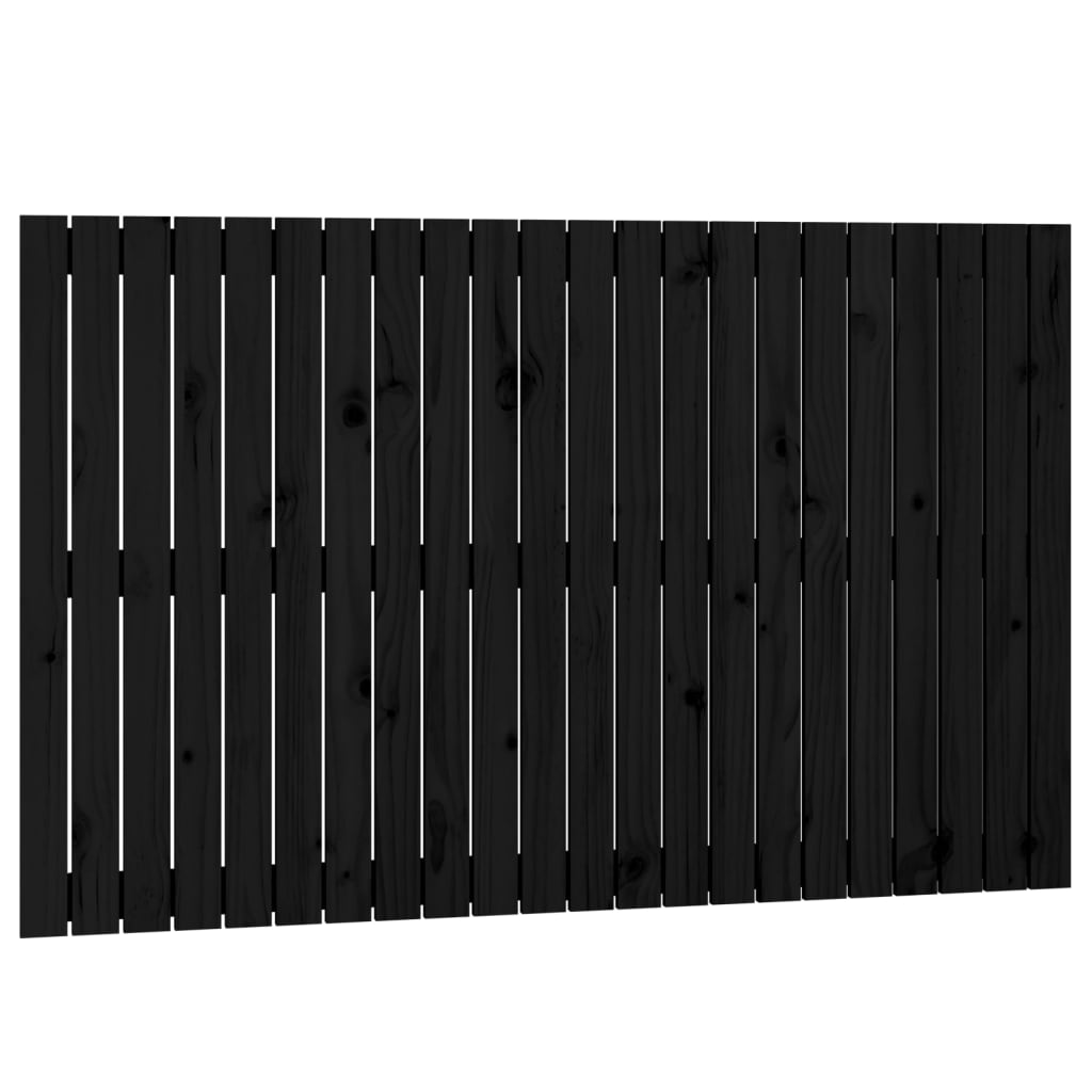 sengegavl 140x3x90 cm massivt fyrretræ sort