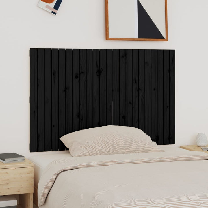 sengegavl 140x3x90 cm massivt fyrretræ sort