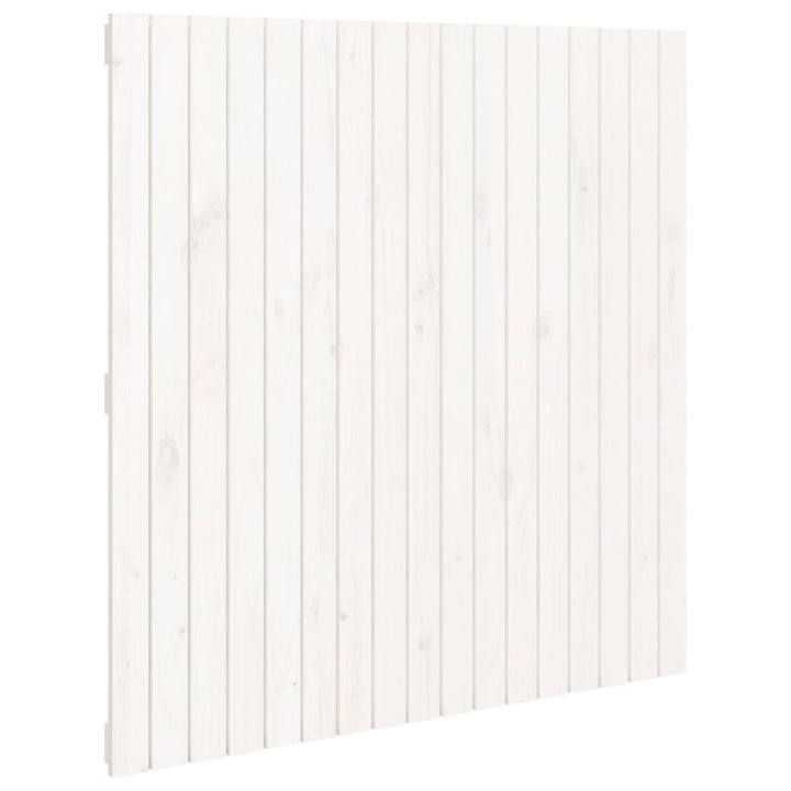 væghængt sengegavl 108x3x63 cm massivt fyrretræ hvid