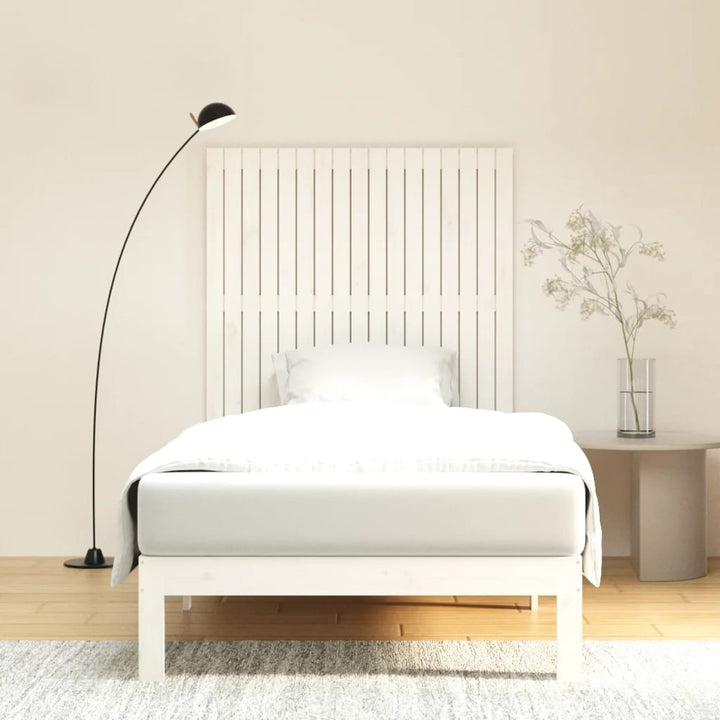 væghængt sengegavl 108x3x63 cm massivt fyrretræ hvid