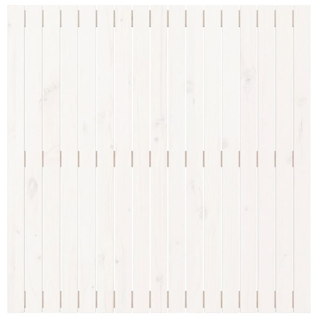 væghængt sengegavl 108x3x63 cm massivt fyrretræ hvid