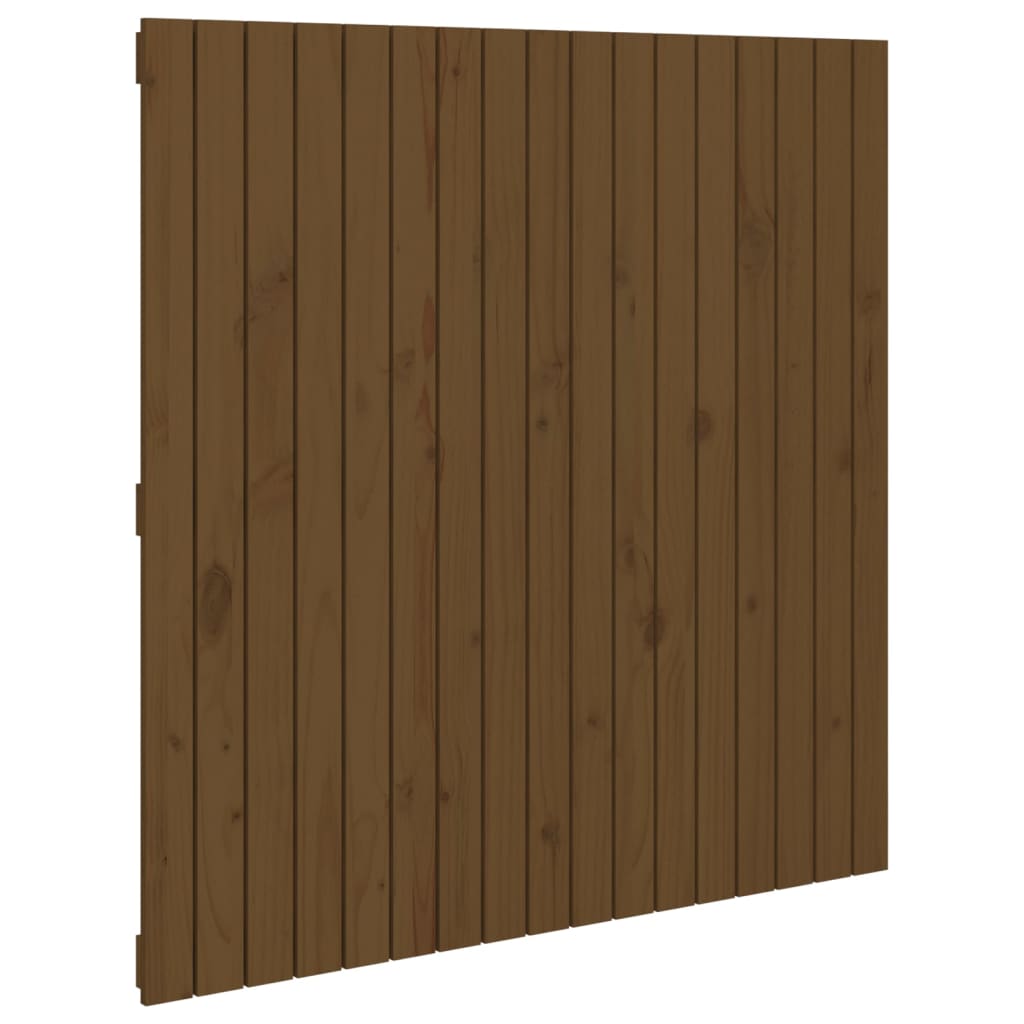 væghængt sengegavl 108x3x110 cm massivt fyrretræ gyldenbrun