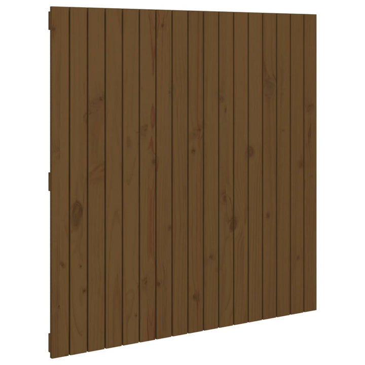 væghængt sengegavl 108x3x110 cm massivt fyrretræ gyldenbrun