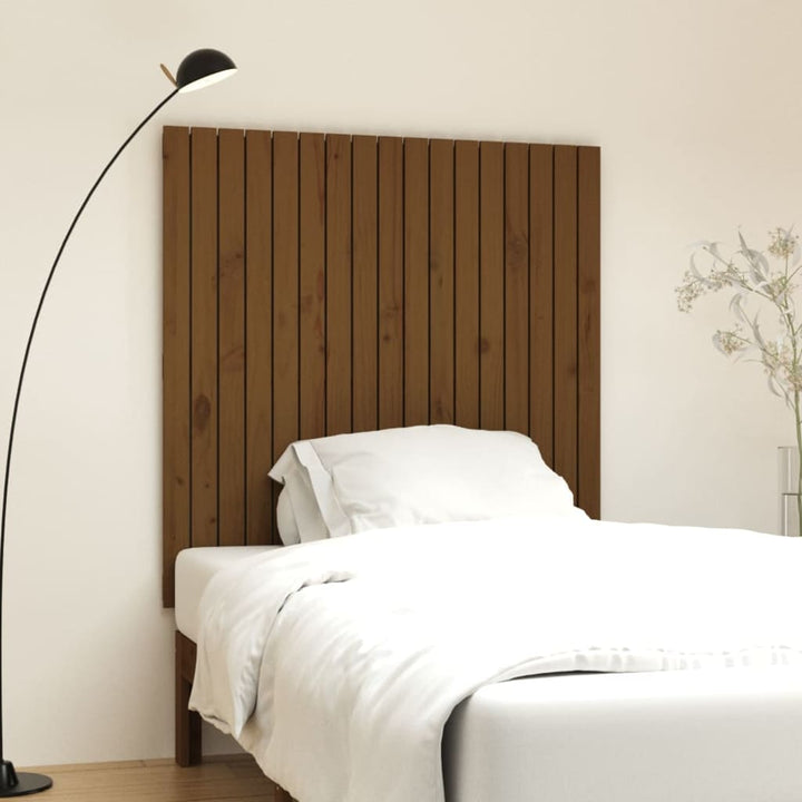 væghængt sengegavl 108x3x110 cm massivt fyrretræ gyldenbrun