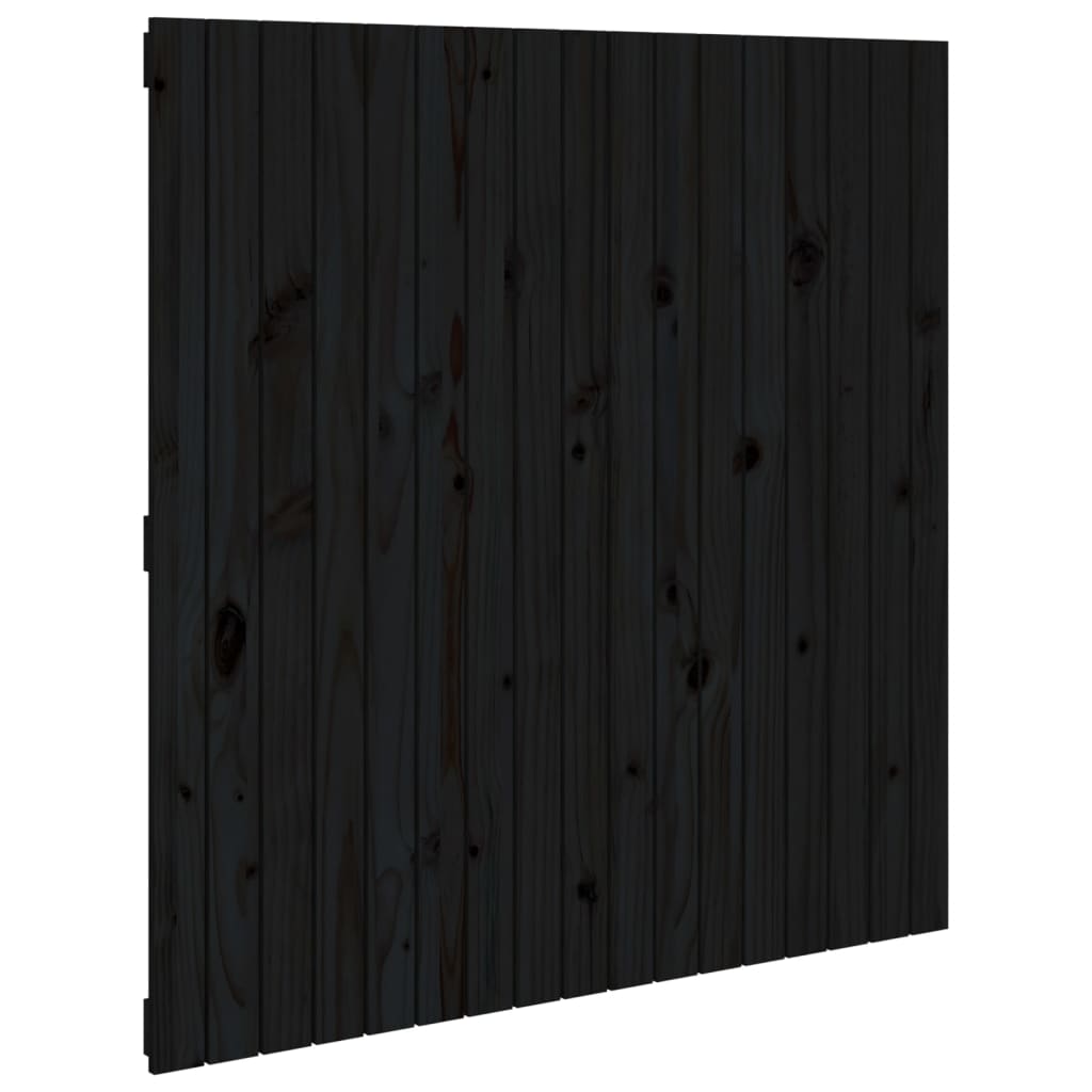 sengegavl 108x3x110 cm massivt fyrretræ sort