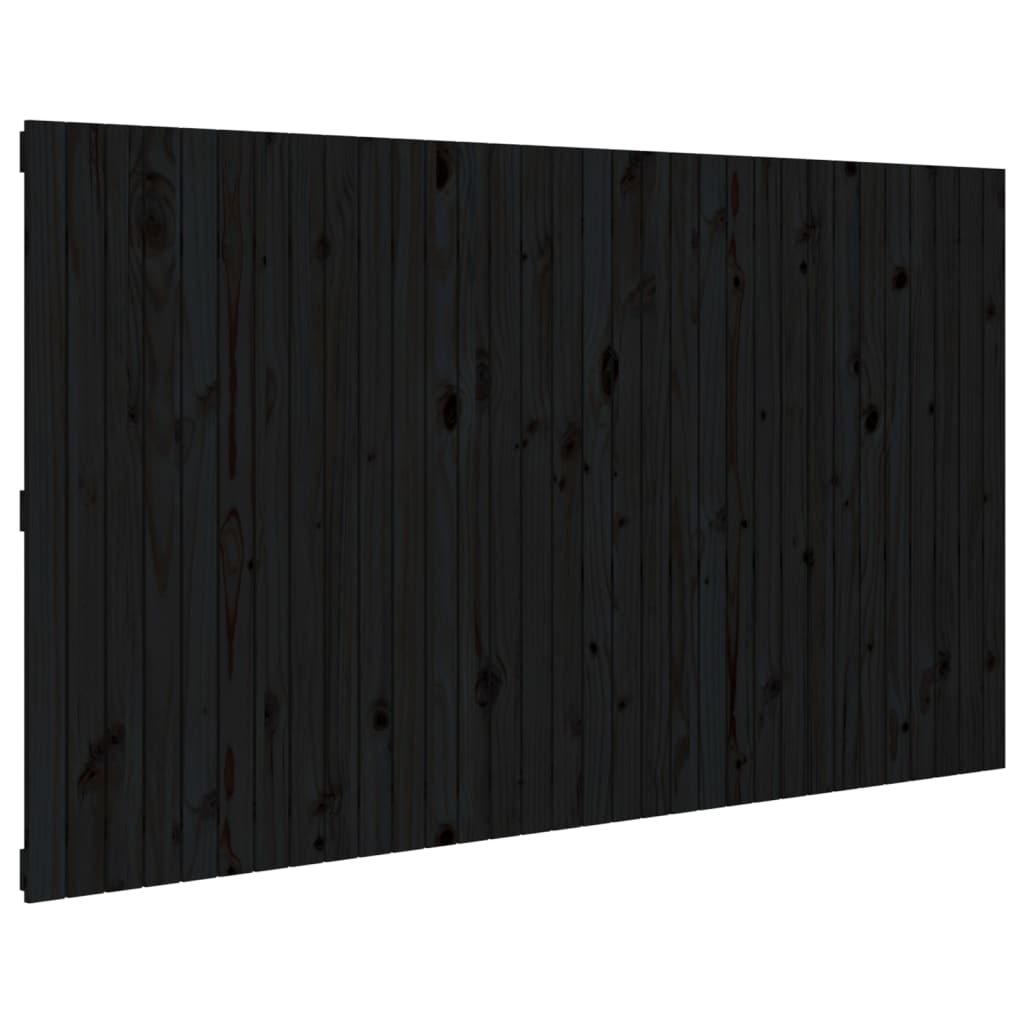 sengegavl 204x3x110 cm massivt fyrretræ sort