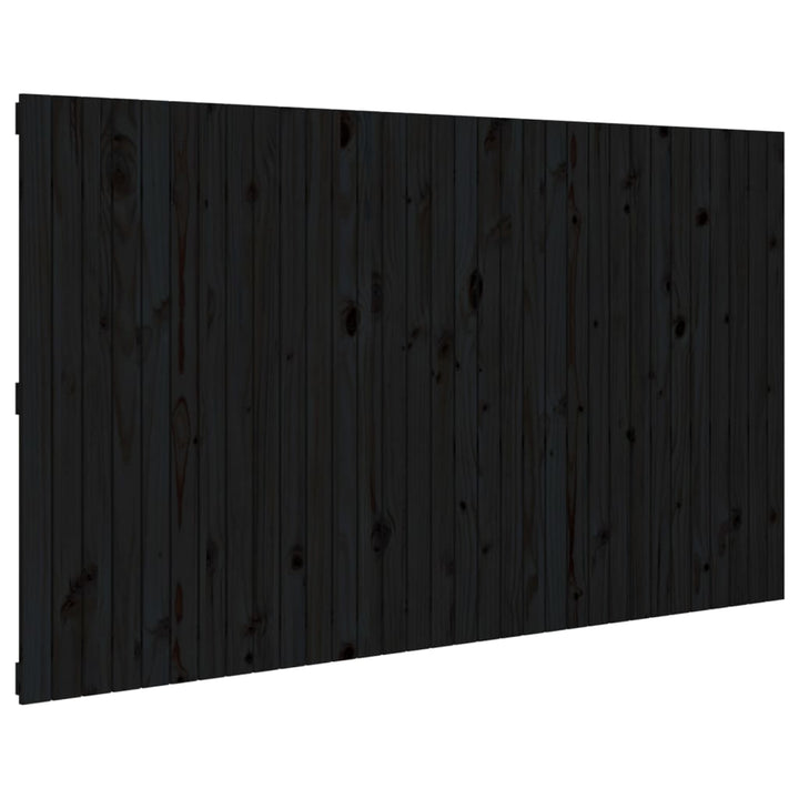 sengegavl 204x3x110 cm massivt fyrretræ sort