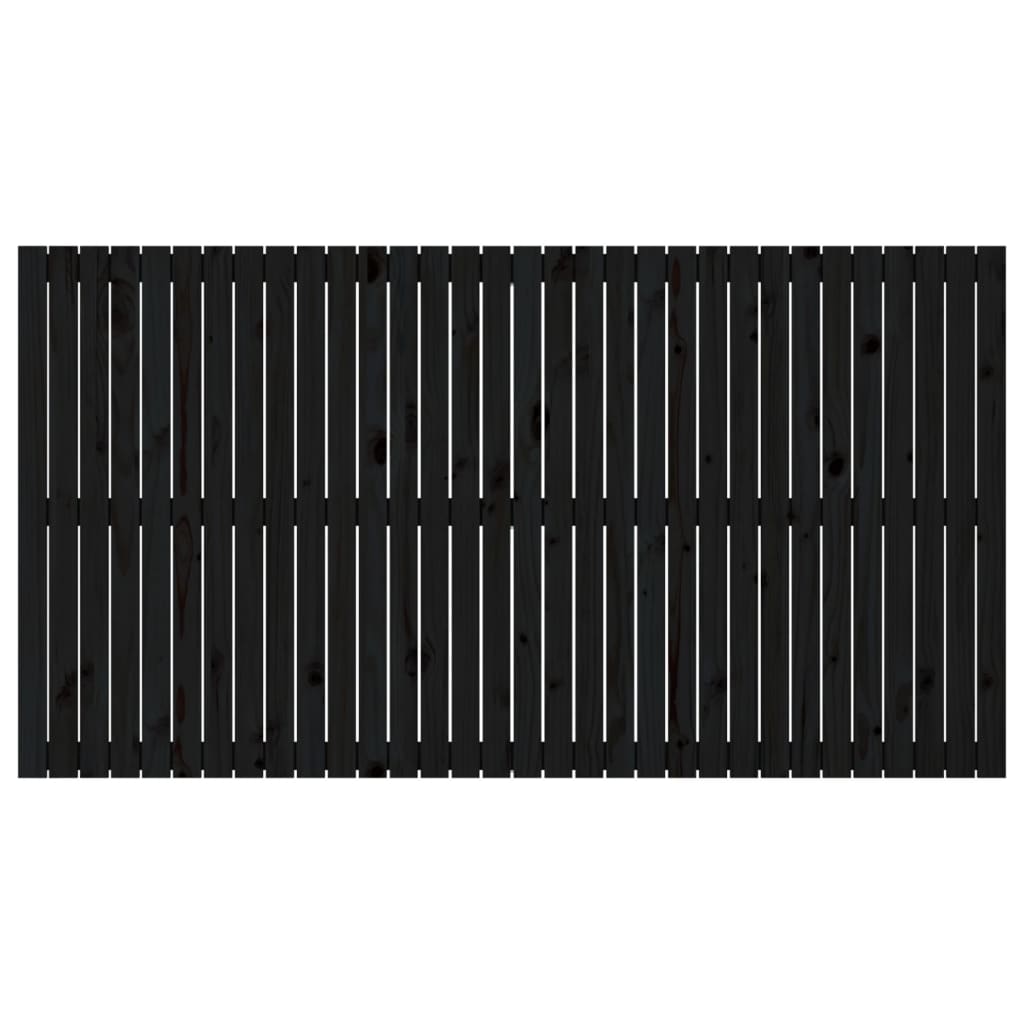sengegavl 204x3x110 cm massivt fyrretræ sort