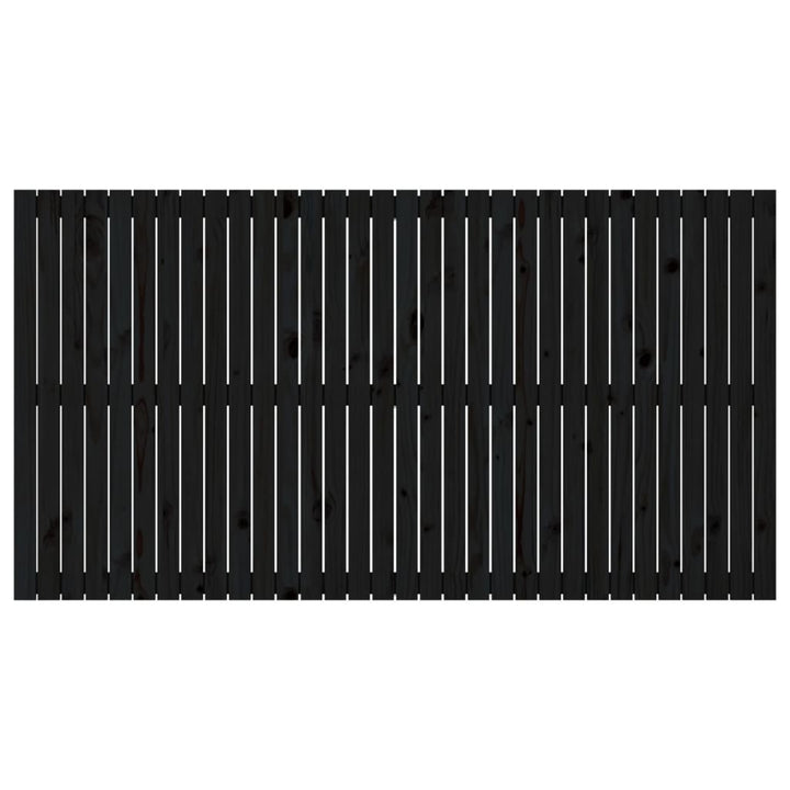 sengegavl 204x3x110 cm massivt fyrretræ sort