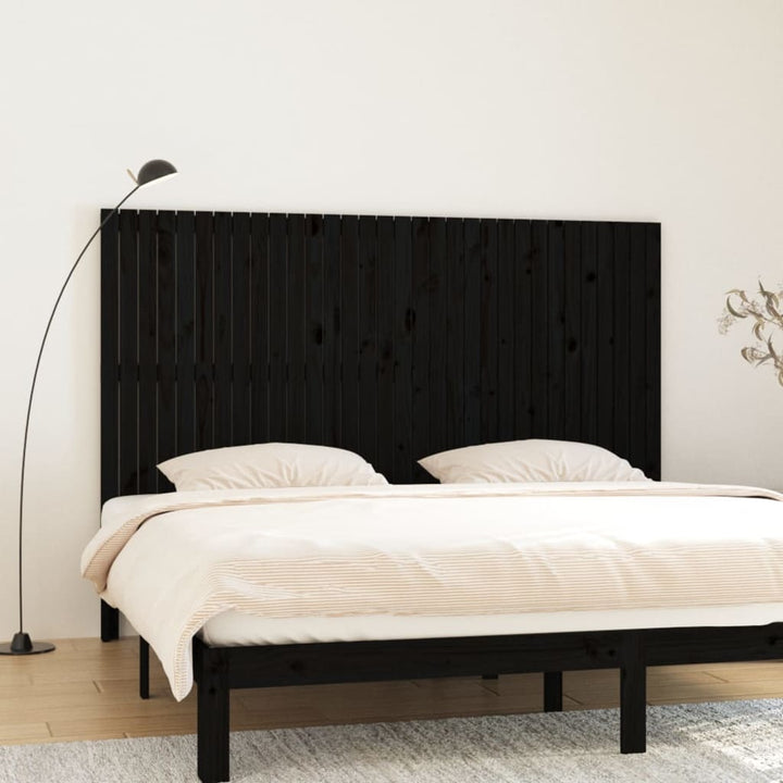 sengegavl 204x3x110 cm massivt fyrretræ sort