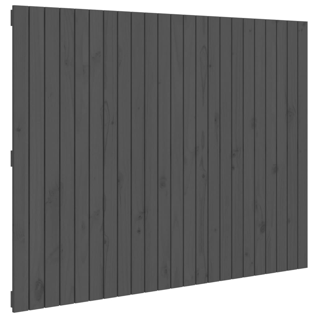 sengegavl 146,5x3x110 cm massivt fyrretræ grå