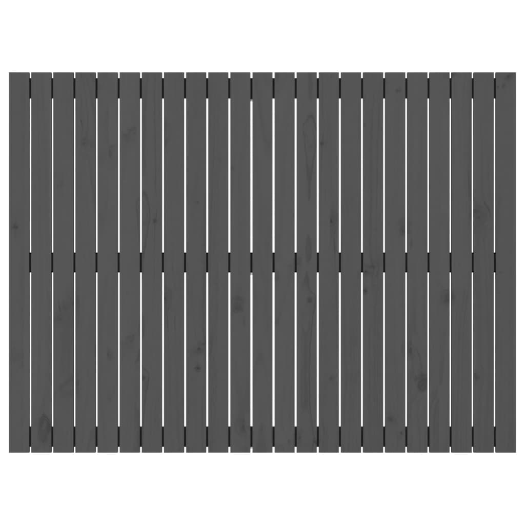 sengegavl 146,5x3x110 cm massivt fyrretræ grå
