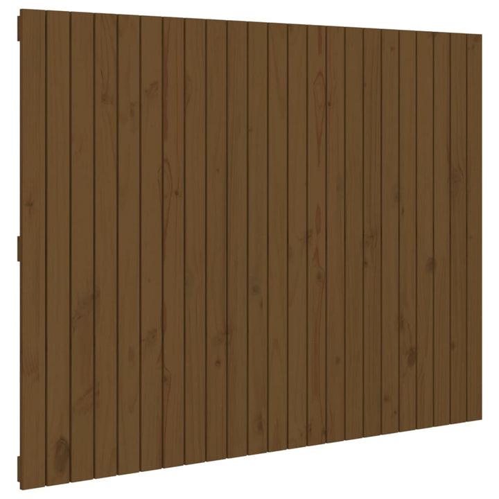 sengegavl 146,5x3x110 cm massivt fyrretræ gyldenbrun