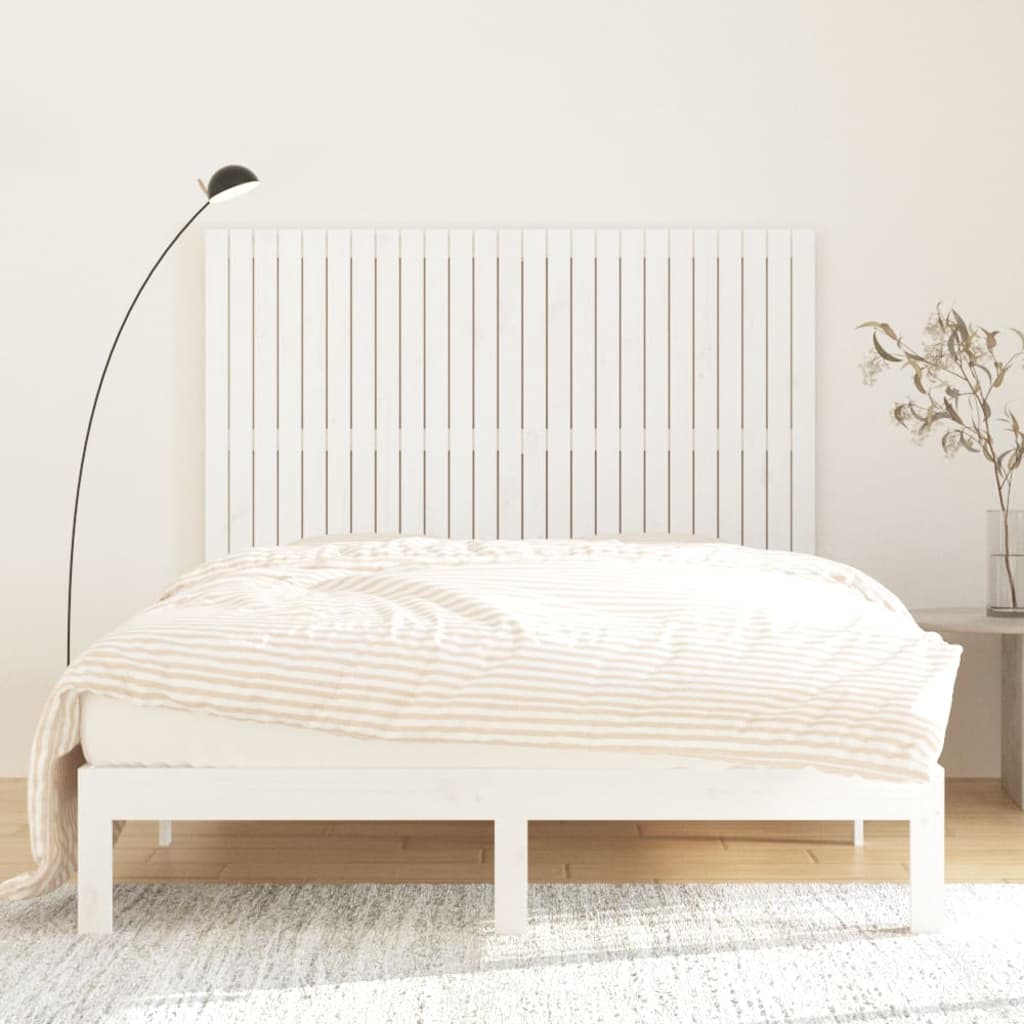 sengegavl 159,5x3x110 cm massivt fyrretræ hvid