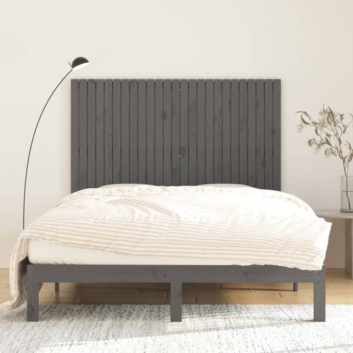 sengegavl 159,5x3x110 cm massivt fyrretræ grå