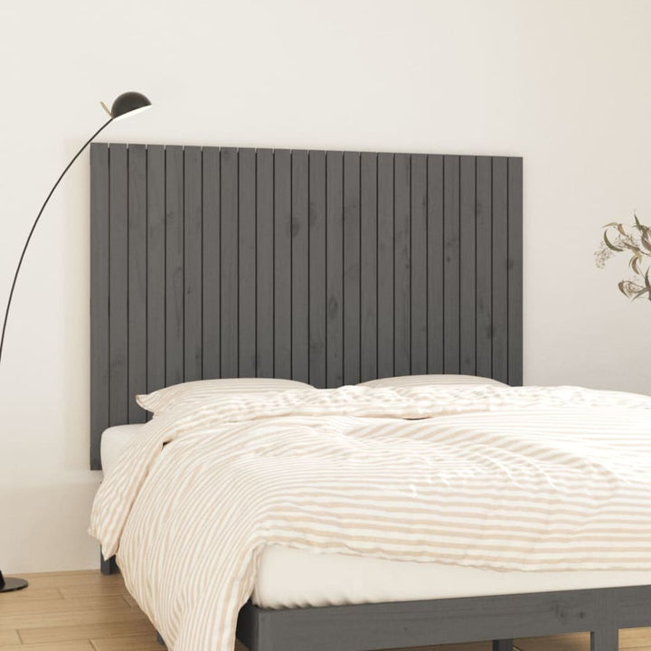 sengegavl 159,5x3x110 cm massivt fyrretræ grå