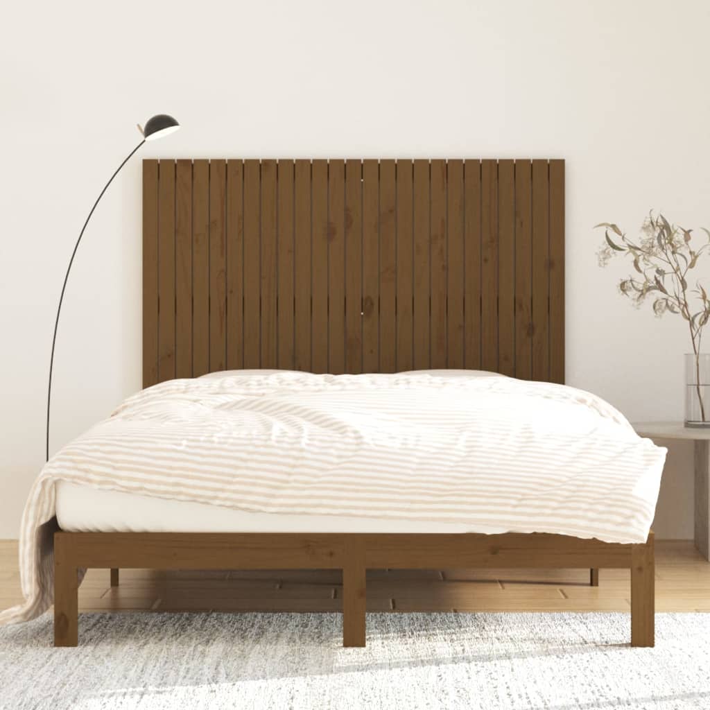sengegavl 159,5x3x110 cm massivt fyrretræ gyldenbrun