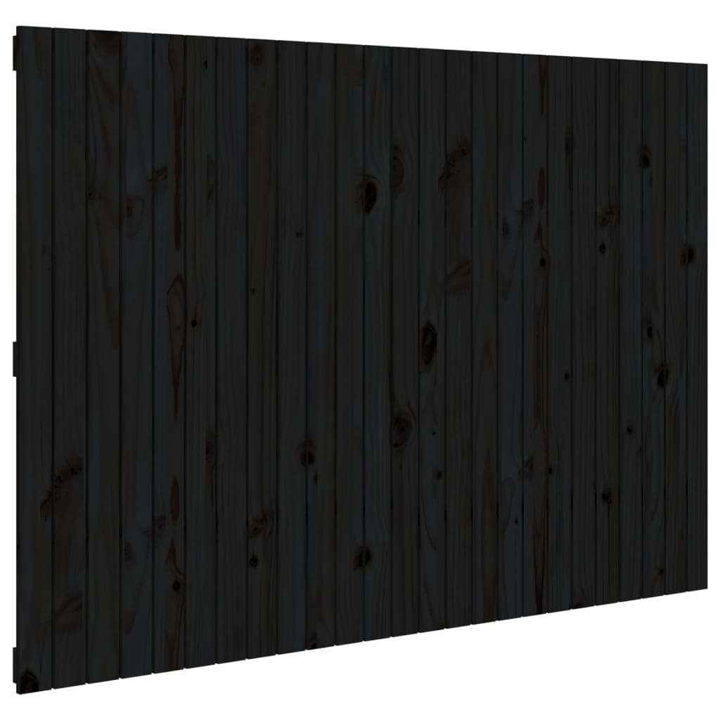 sengegavl 159,5x3x110 cm massivt fyrretræ sort