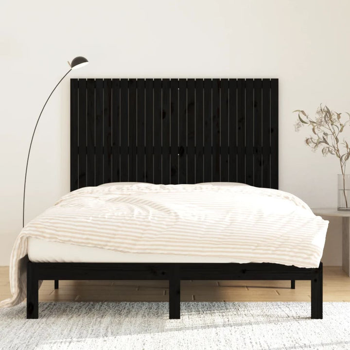 sengegavl 159,5x3x110 cm massivt fyrretræ sort