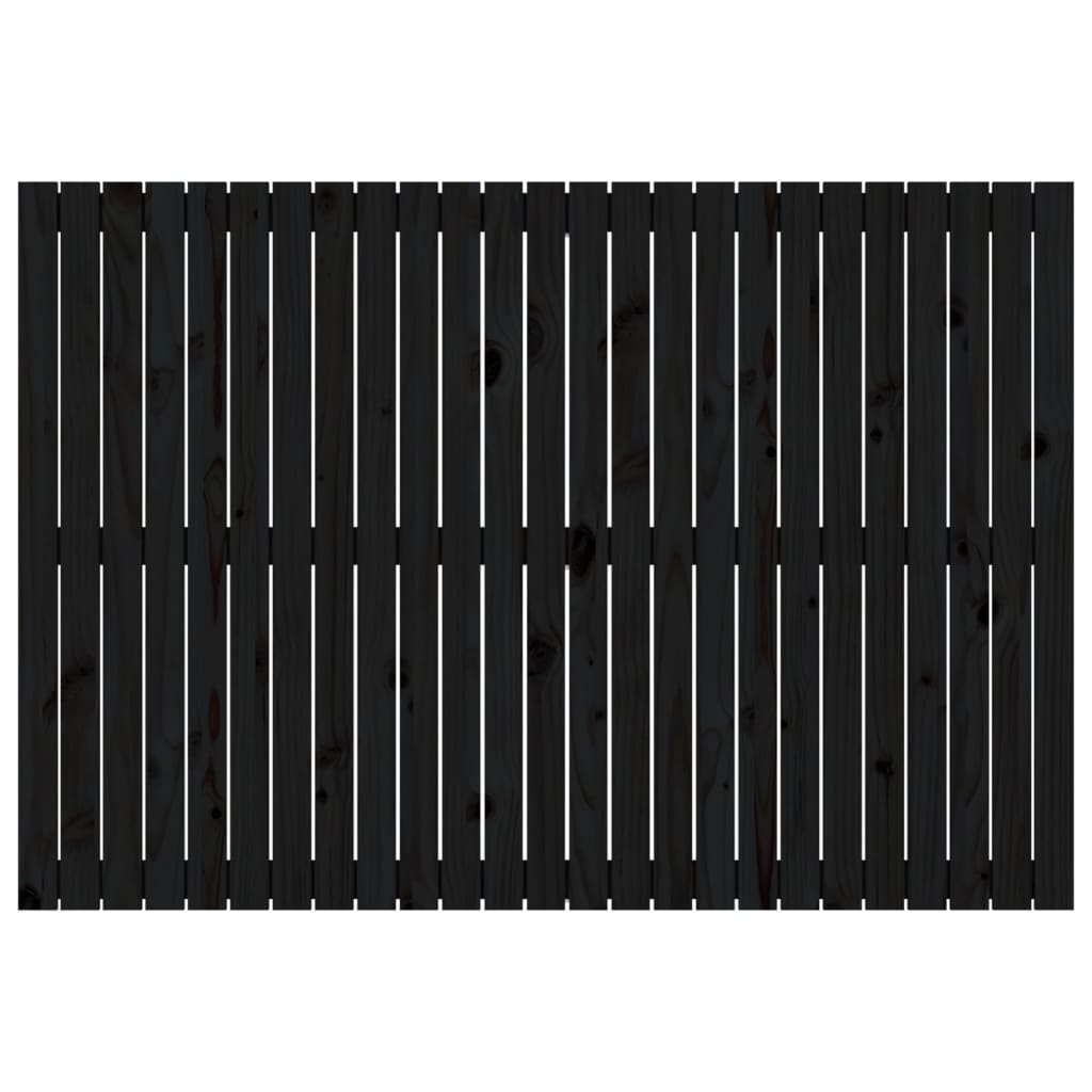 sengegavl 159,5x3x110 cm massivt fyrretræ sort