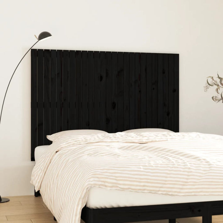 sengegavl 159,5x3x110 cm massivt fyrretræ sort