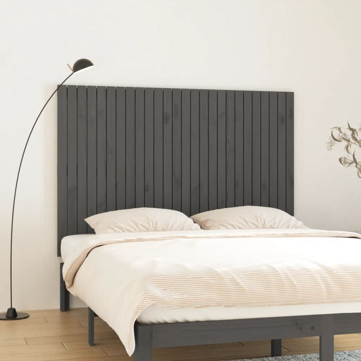 sengegavl 166x3x110 cm massivt fyrretræ grå