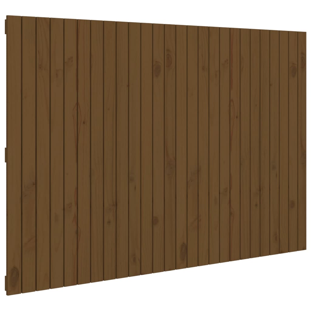 sengegavl 166x3x110 cm massivt fyrretræ gyldenbrun