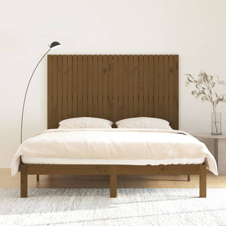 sengegavl 166x3x110 cm massivt fyrretræ gyldenbrun