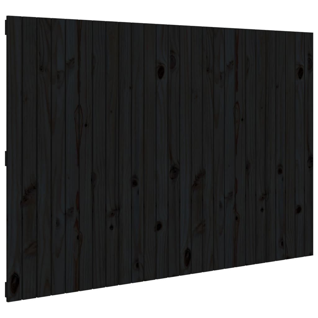 sengegavl 166x3x110 cm massivt fyrretræ sort