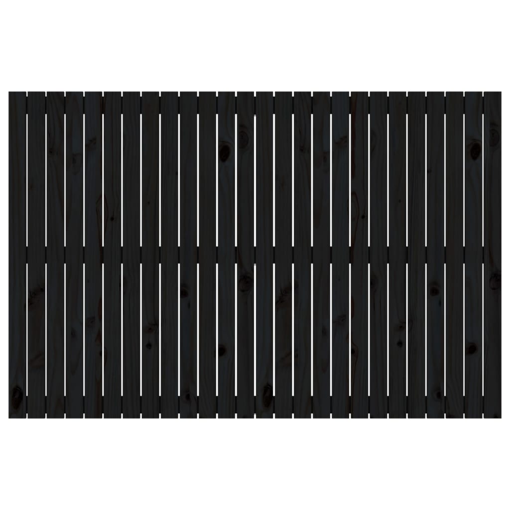 sengegavl 166x3x110 cm massivt fyrretræ sort