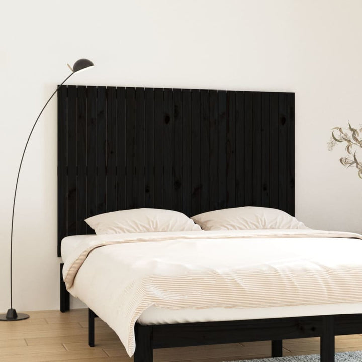 sengegavl 166x3x110 cm massivt fyrretræ sort