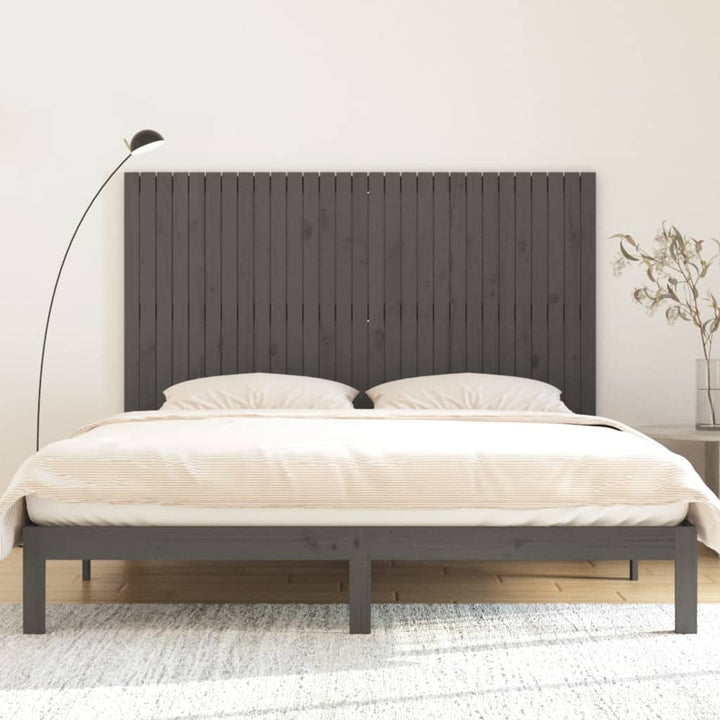 sengegavl 185x3x110 cm massivt fyrretræ grå