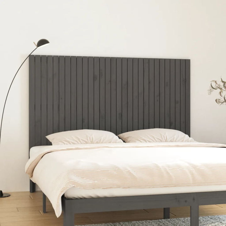 sengegavl 185x3x110 cm massivt fyrretræ grå