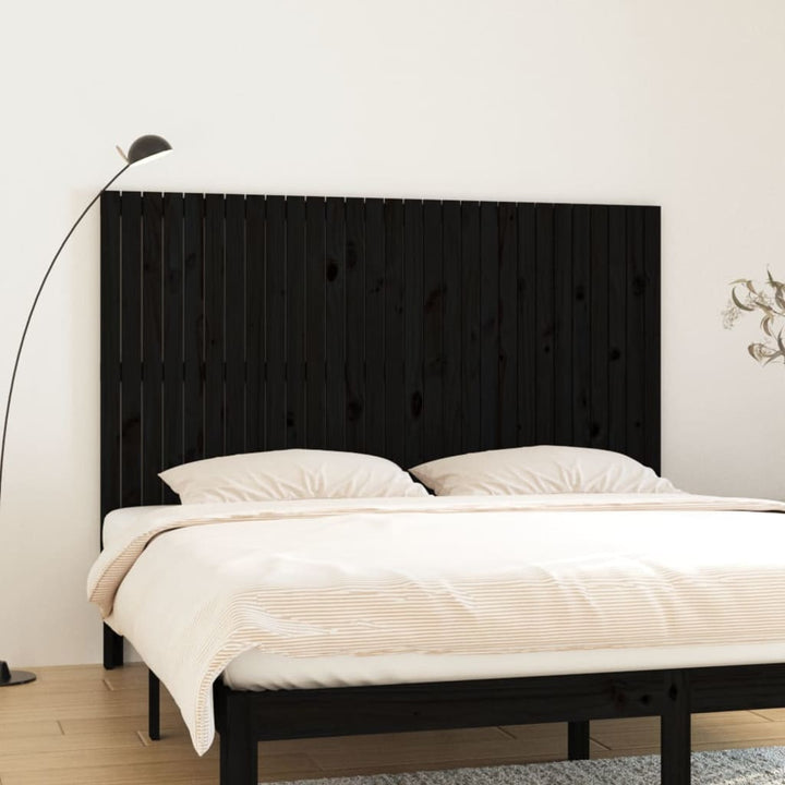 sengegavl 185x3x110 cm massivt fyrretræ sort