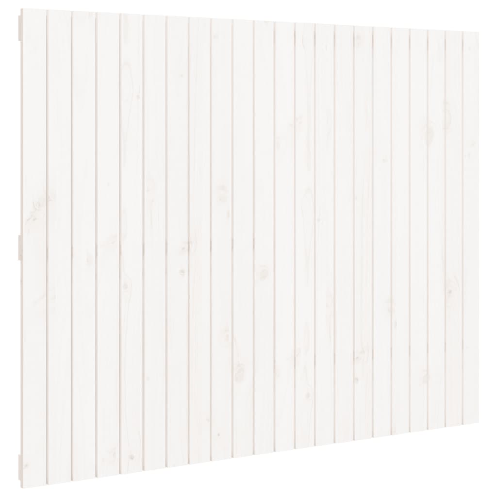 sengegavl 140x3x110 cm massivt fyrretræ hvid