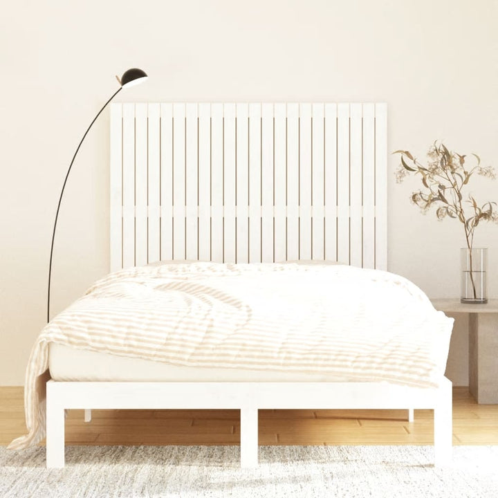 sengegavl 140x3x110 cm massivt fyrretræ hvid