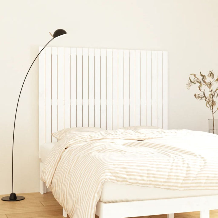 sengegavl 140x3x110 cm massivt fyrretræ hvid