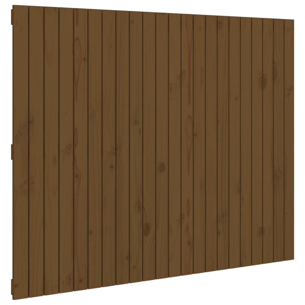 sengegavl 140x3x110 cm massivt fyrretræ gyldenbrun