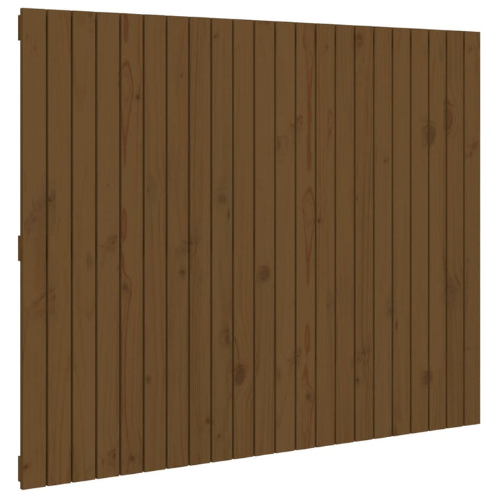 sengegavl 140x3x110 cm massivt fyrretræ gyldenbrun