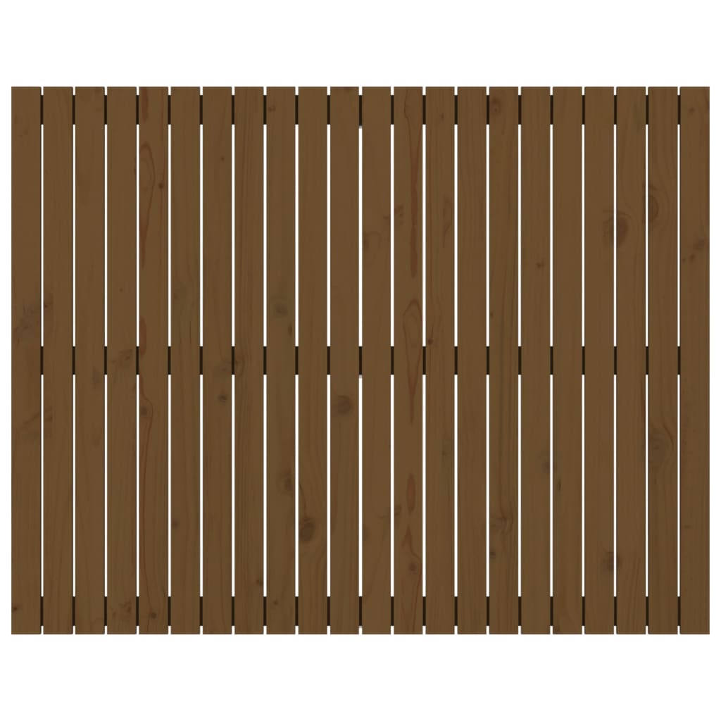 sengegavl 140x3x110 cm massivt fyrretræ gyldenbrun