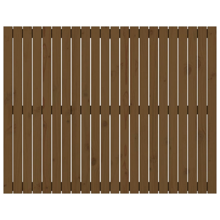 sengegavl 140x3x110 cm massivt fyrretræ gyldenbrun