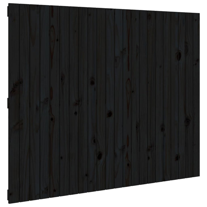 sengegavl 140x3x110 cm massivt fyrretræ sort