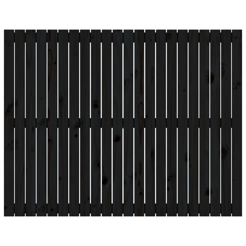 sengegavl 140x3x110 cm massivt fyrretræ sort