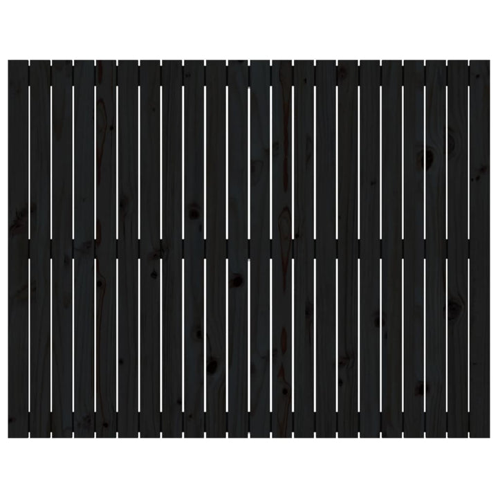 sengegavl 140x3x110 cm massivt fyrretræ sort