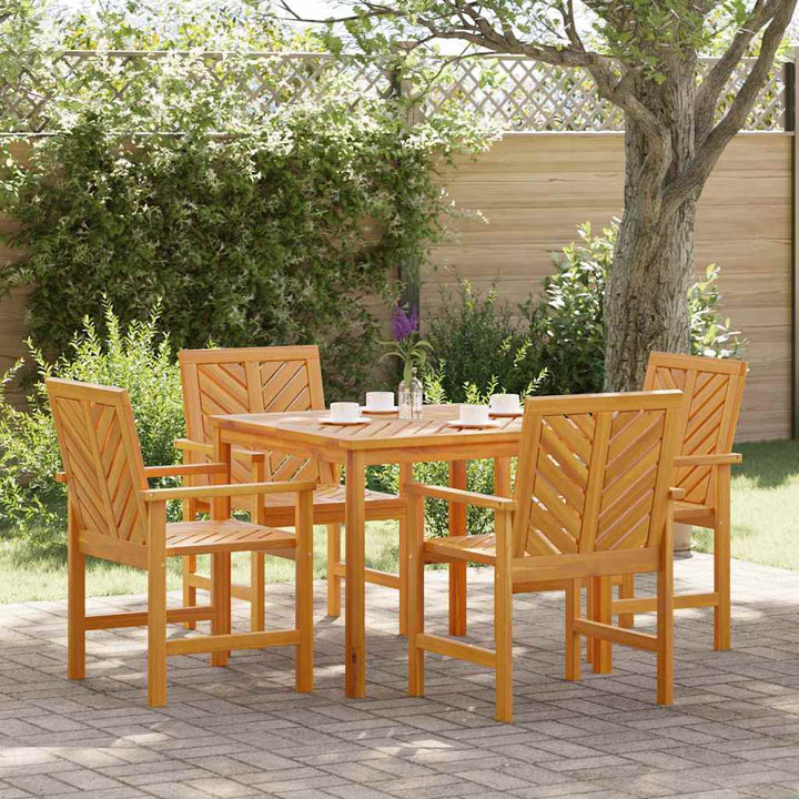 Have Spisebordssæt 5 pcs Brun 90 x 90 x 74 cm Massivt akacietræ