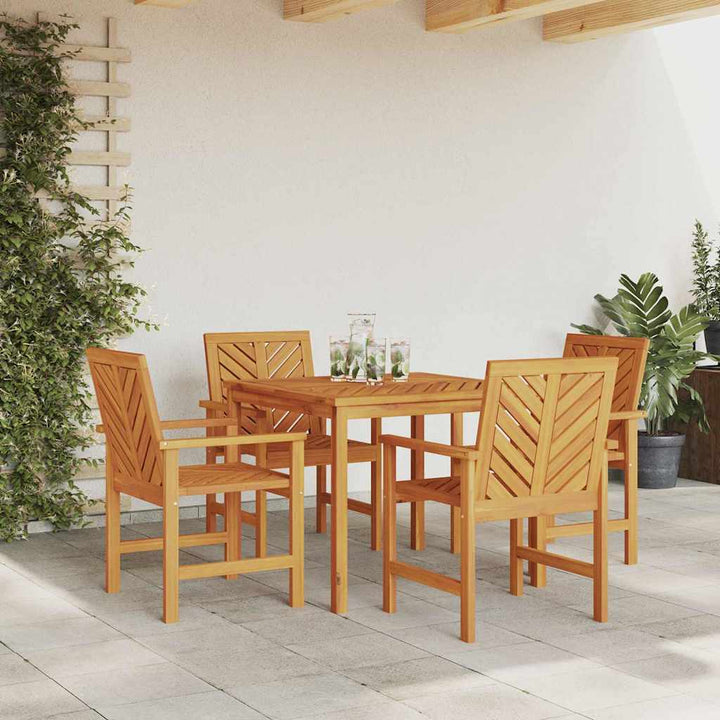 Have Spisebordssæt 5 pcs Brun 90 x 90 x 74 cm Massivt akacietræ