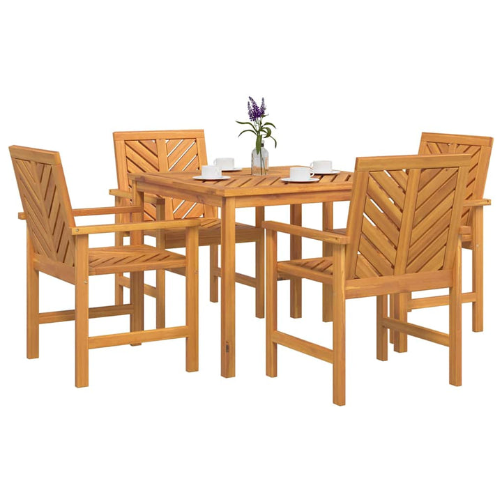 Have Spisebordssæt 5 pcs Brun 90 x 90 x 74 cm Massivt akacietræ